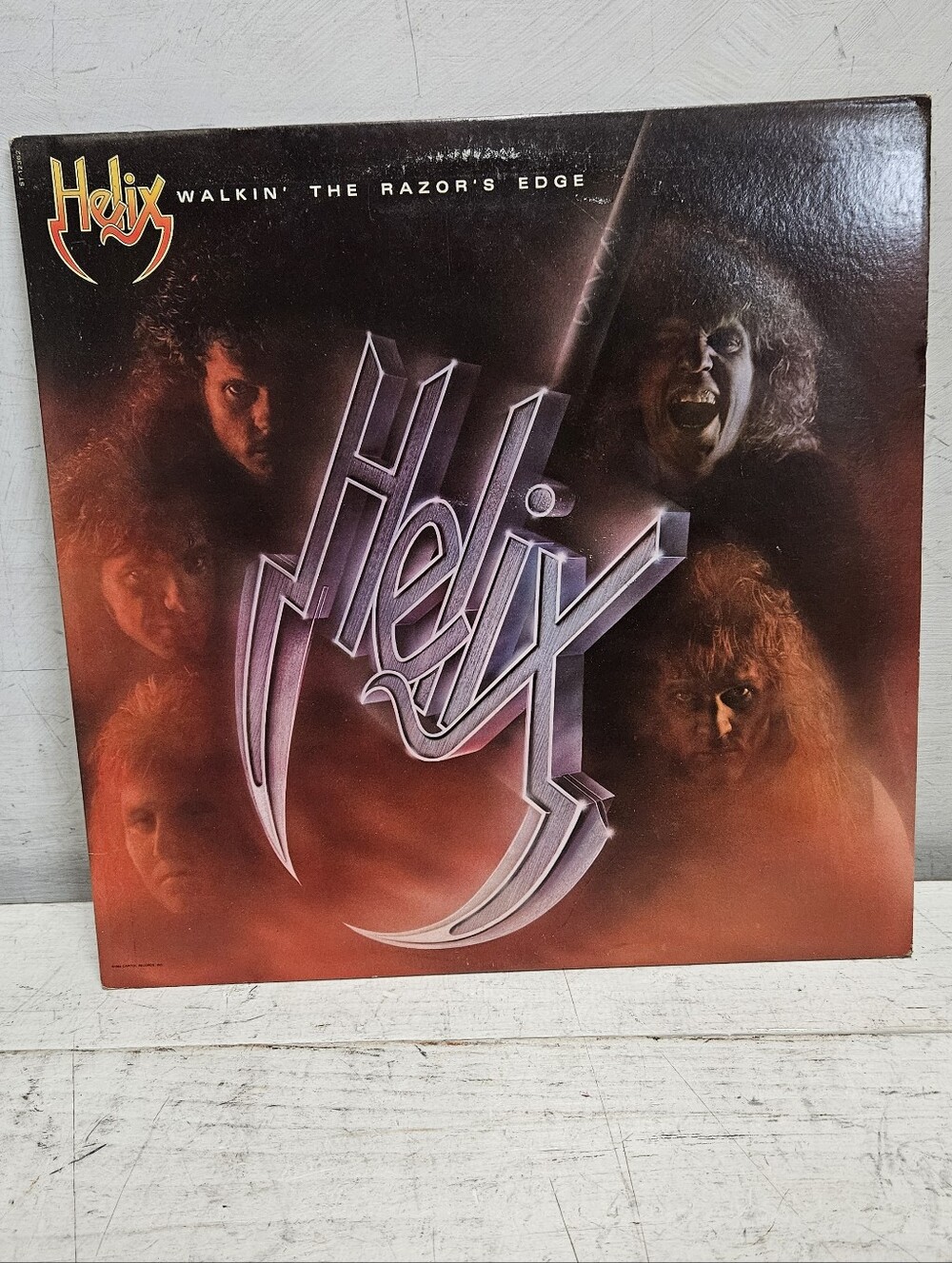 Helix Walkin' The Razor's Edge 1984 Vintage Black Vinyl Record Album Capitol